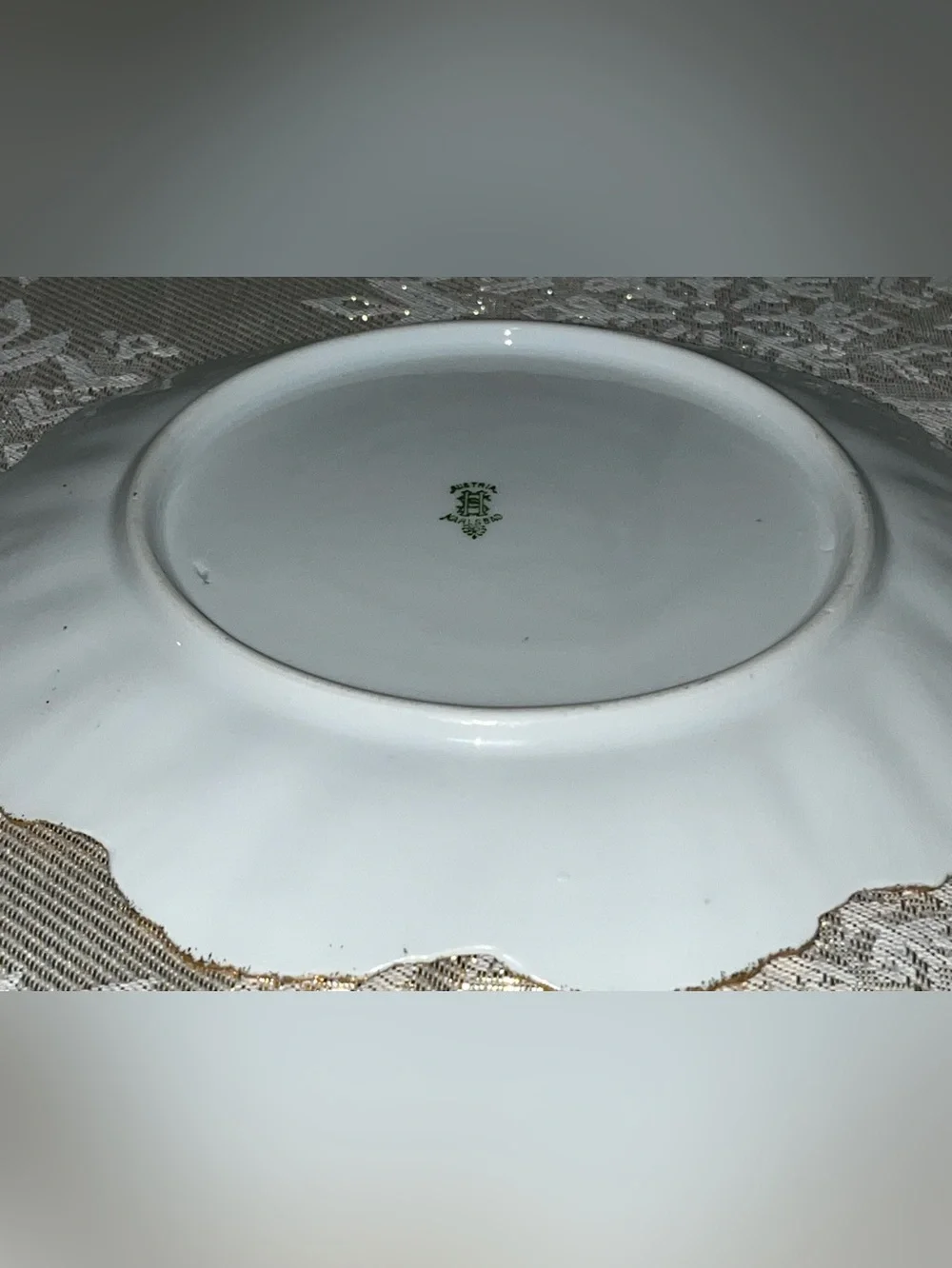 Antique Austria Karlsbad Porcelain Gold Gilt Plate Circa 1891